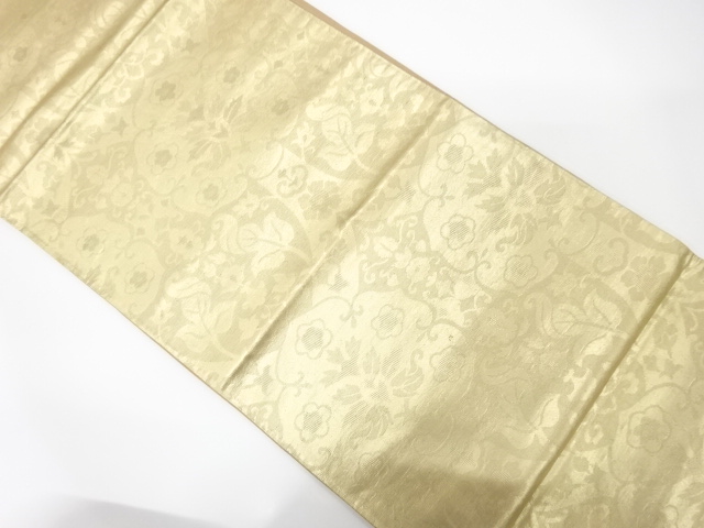 JAPANESE KIMONO / ANTIQUE FUKURO OBI / SILK / WOVEN FLORAL SARASA